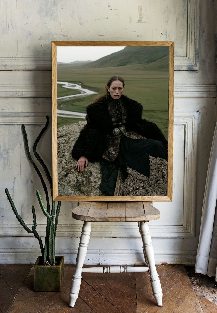 Misty Highland Portrait Print. — room view 1