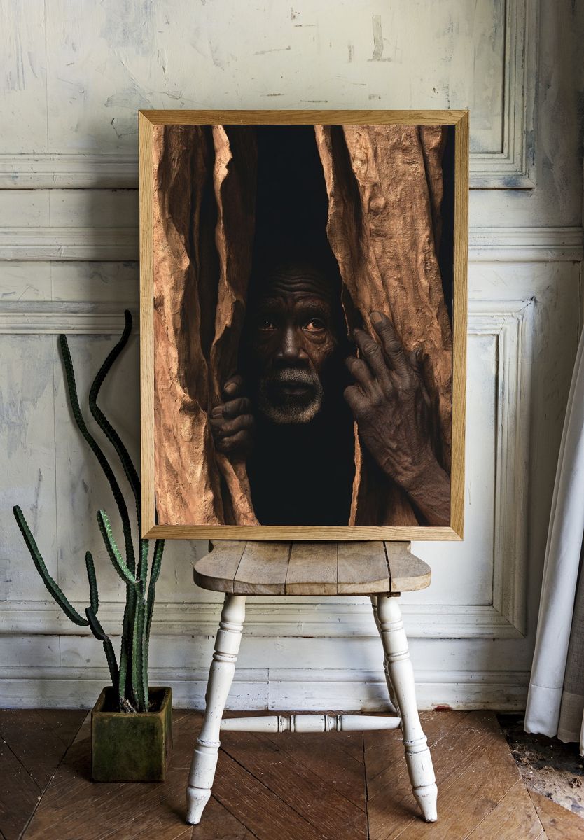 Hidden Elder Portrait Print. room preview