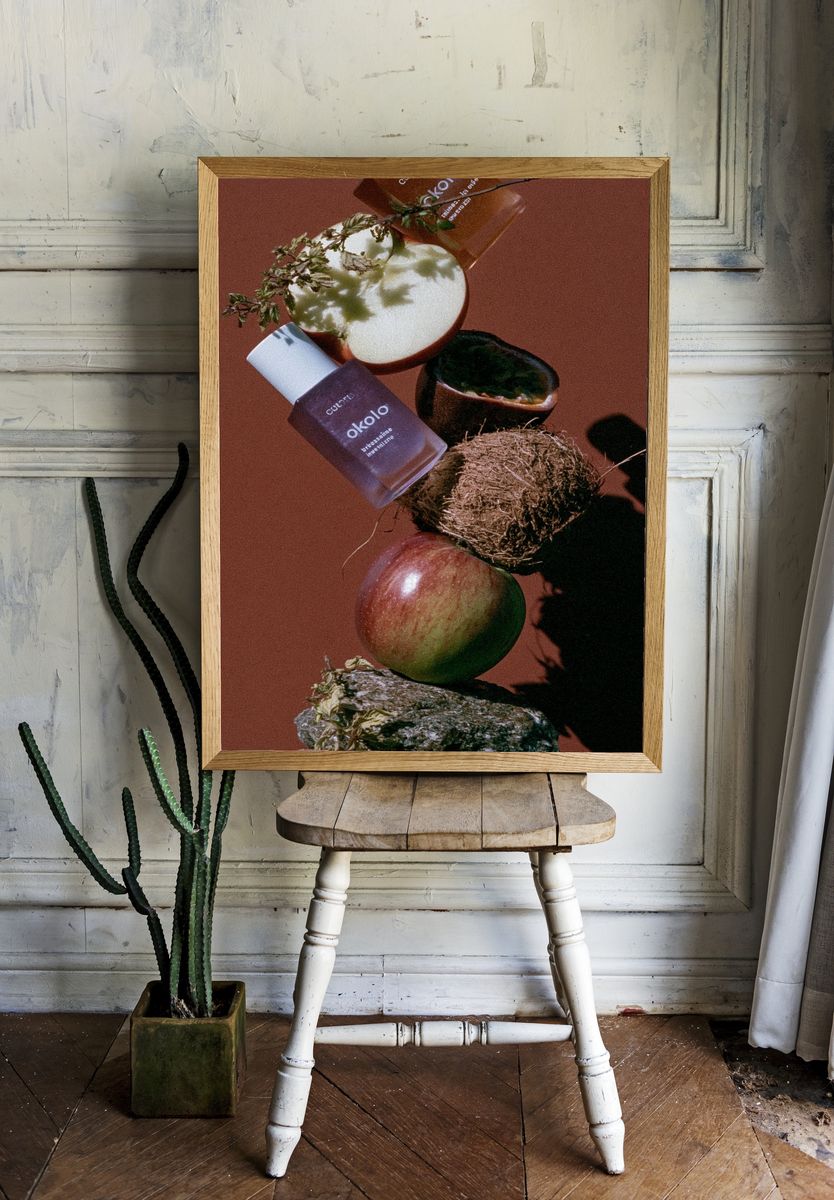 Floating Skincare Still Life Poster. — room view 1
