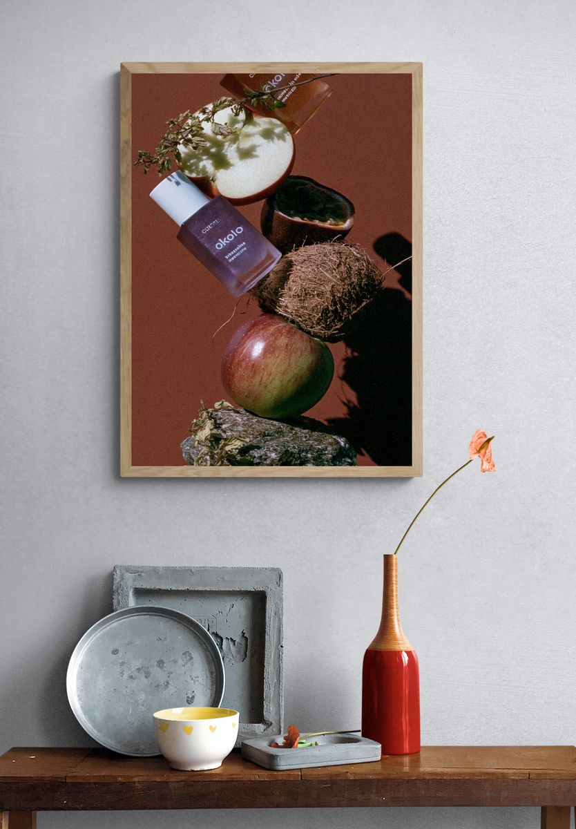 Floating Skincare Still Life Poster. — room view 3