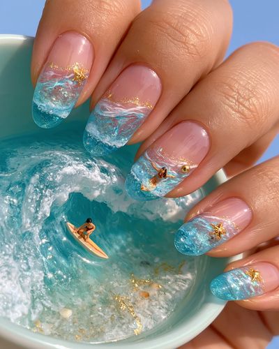 Ocean Nail Art Photography Poster. poster