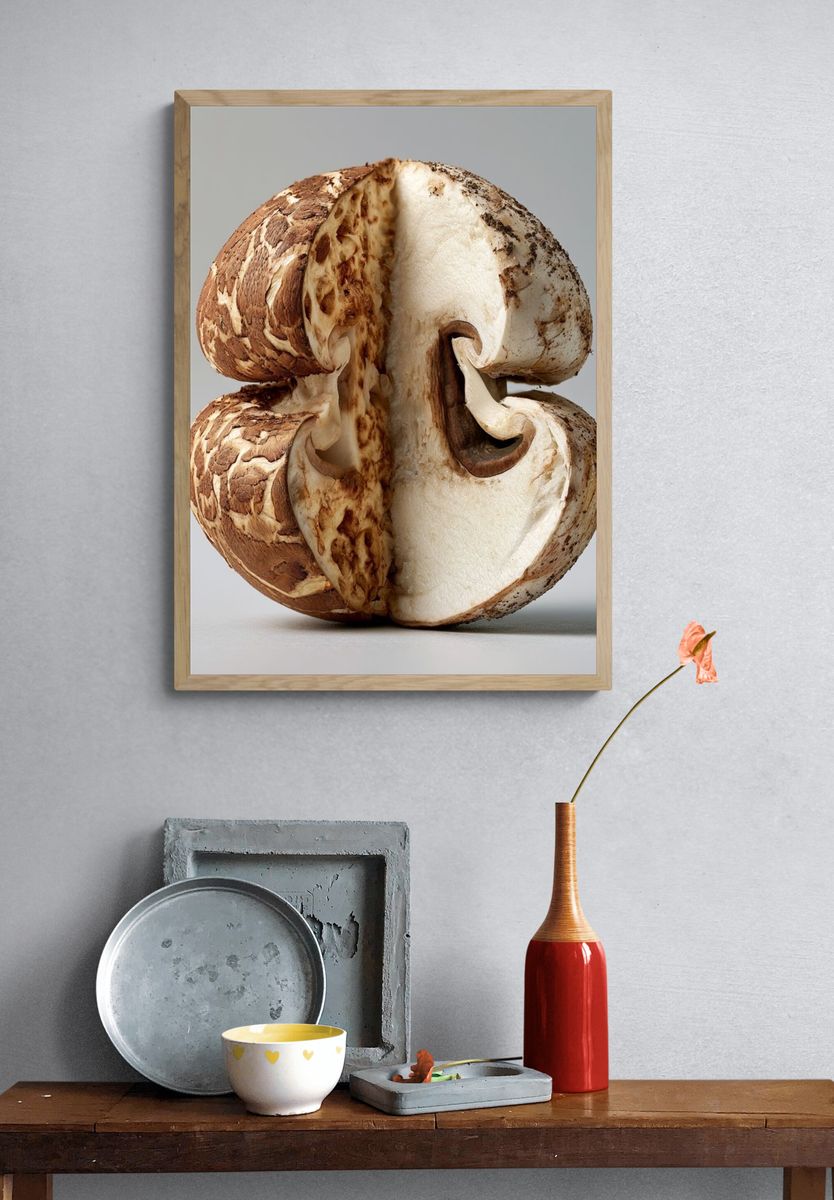 Mushroom Still Life Photography Poster. — room view 3