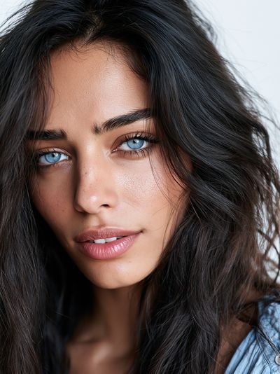 Blue-Eyed Woman Portrait Poster.