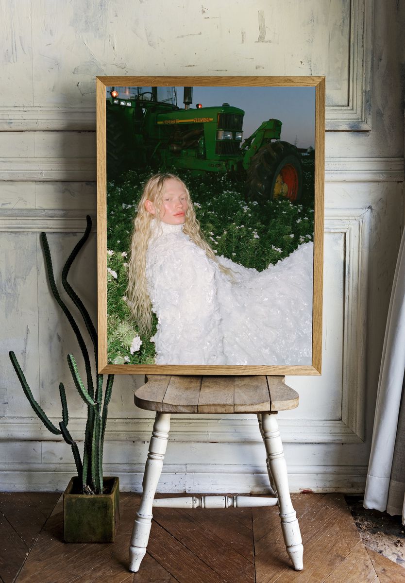 Fashion Portrait with Tractor Poster. — room view 1