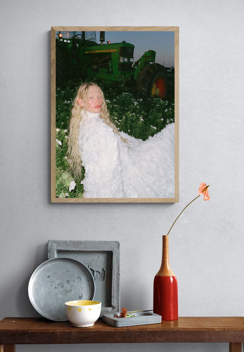Fashion Portrait with Tractor Poster. — room view 3
