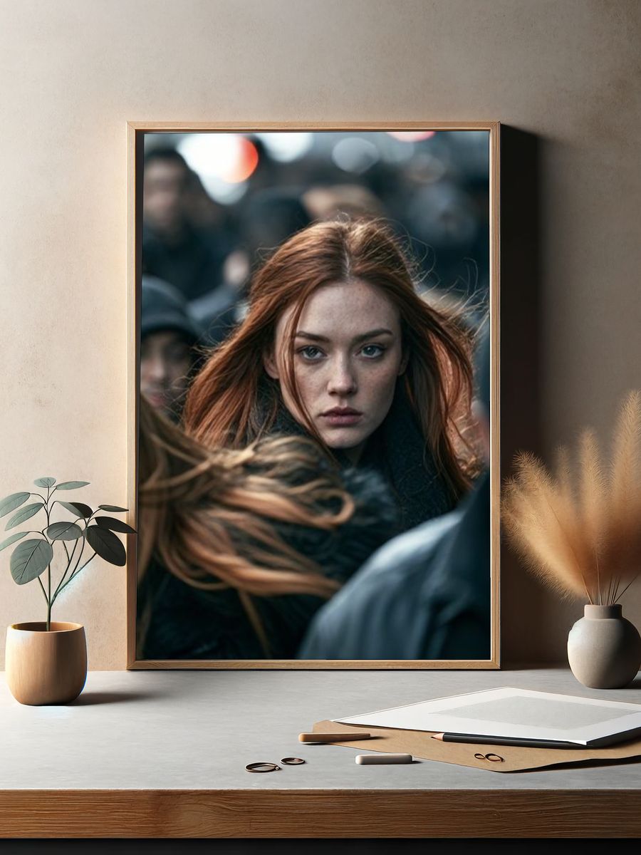 Red-Haired Portrait Photography Poster. — room view 2