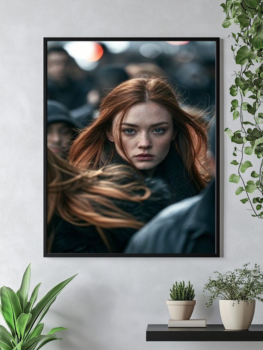 Red-Haired Portrait Photography Poster. — room view 4