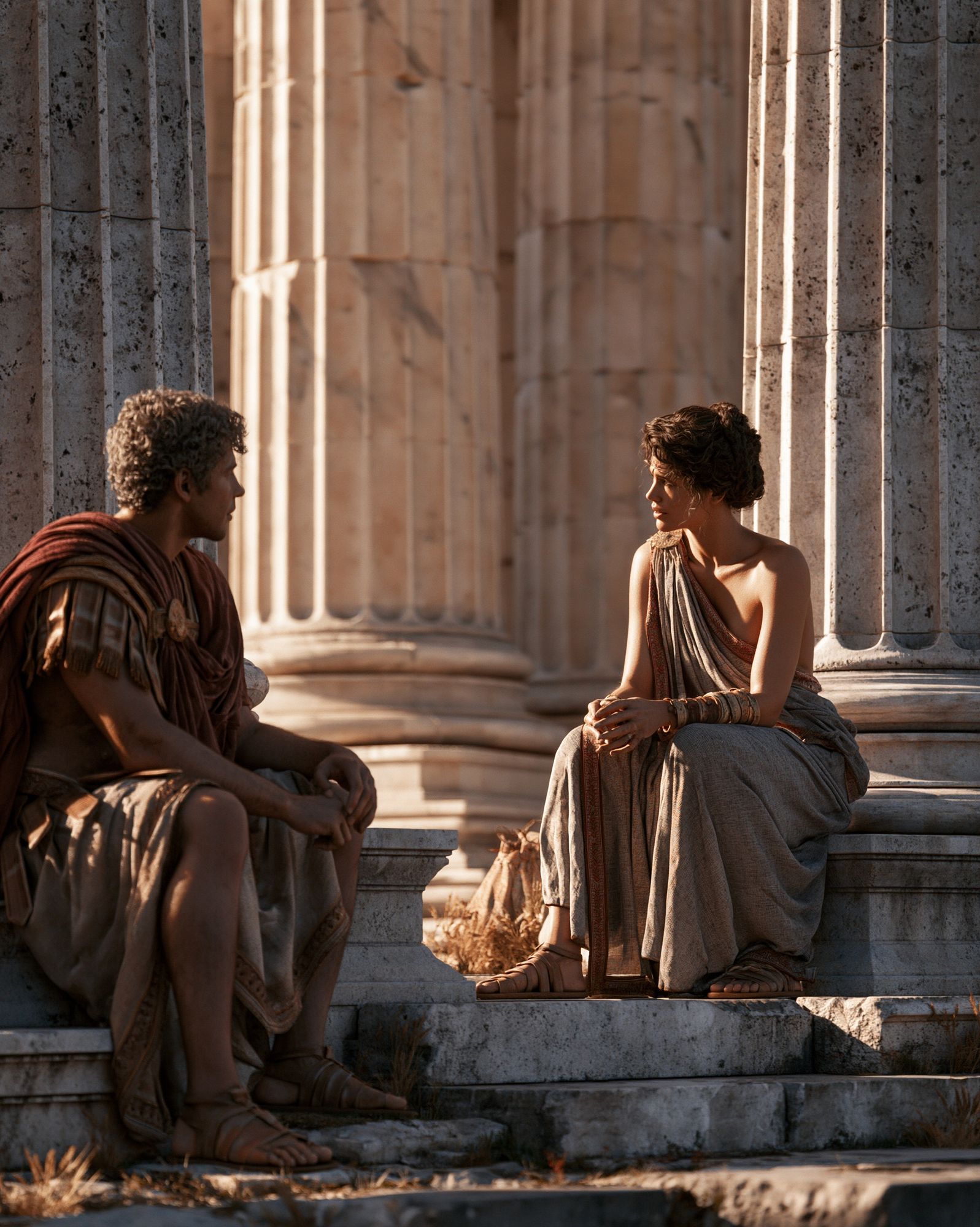 Ancient Greek Conversation Photography Poster. poster detail