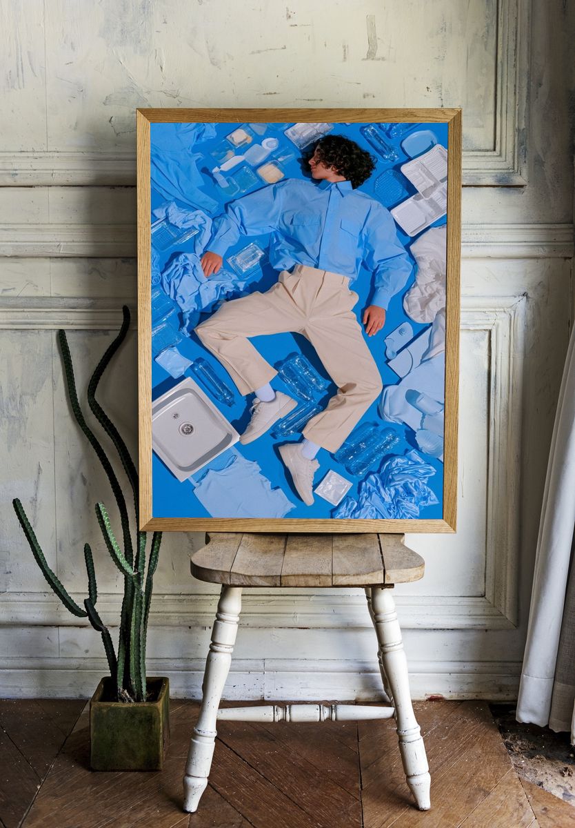 Blue Still Life Fashion Poster. room preview