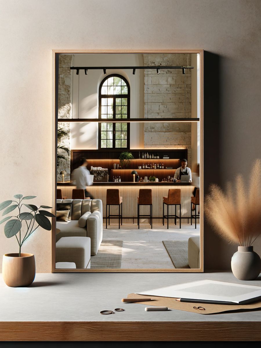 Elegant Hotel Bar Interior Photography Print. — room view 2