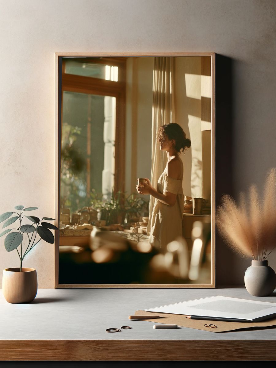 Sunlit Morning Kitchen Photography Poster. — room view 2