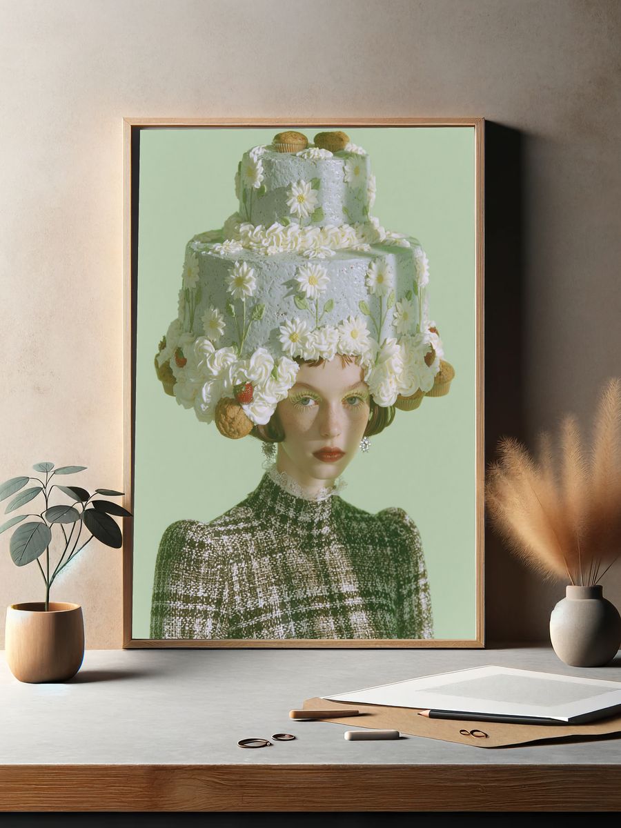 Cake Hat Portrait Photography Poster. — room view 2