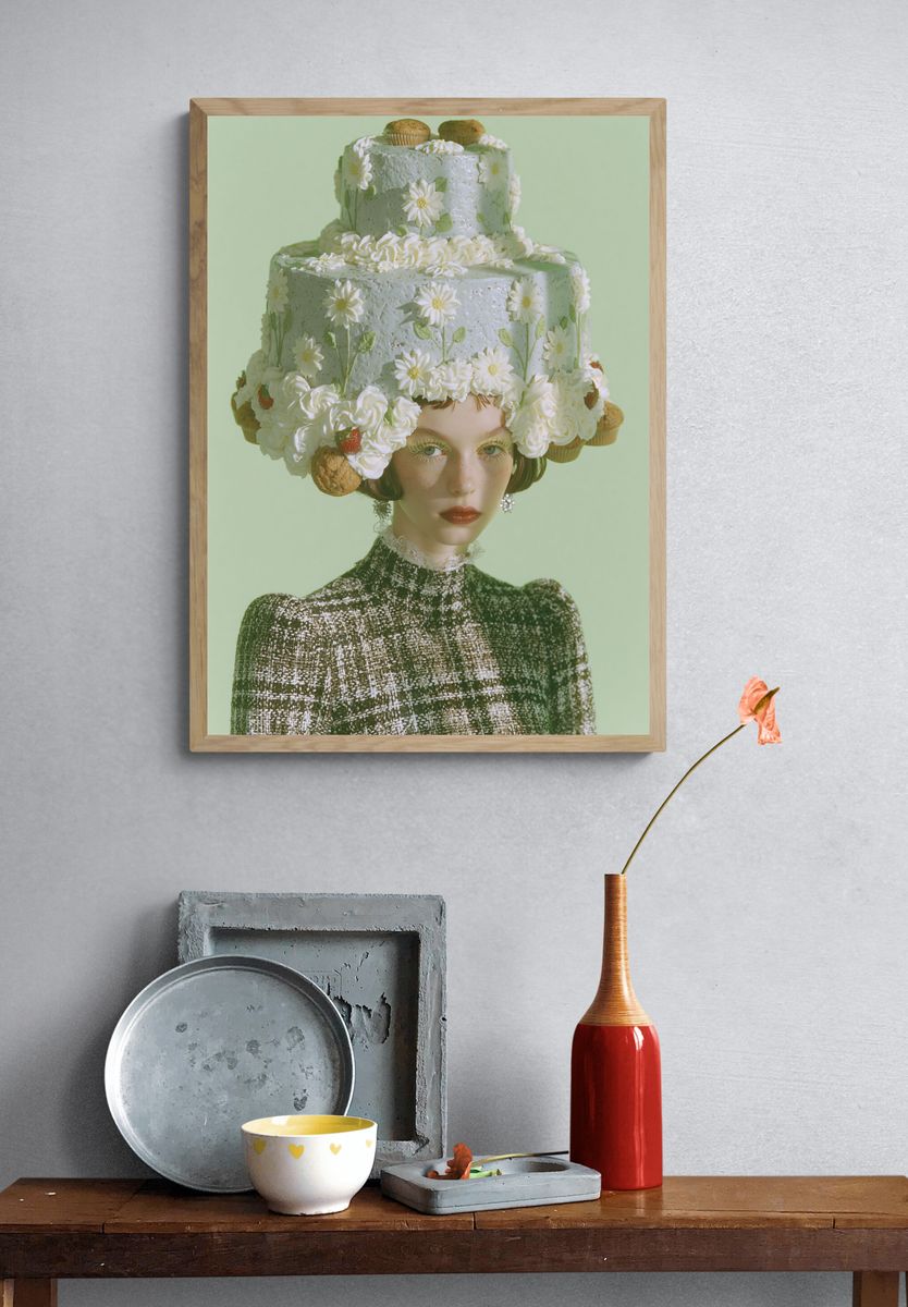 Cake Hat Portrait Photography Poster. — room view 3