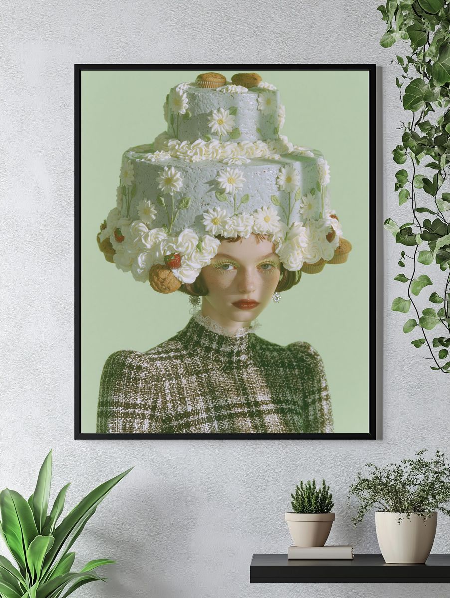 Cake Hat Portrait Photography Poster. — room view 4