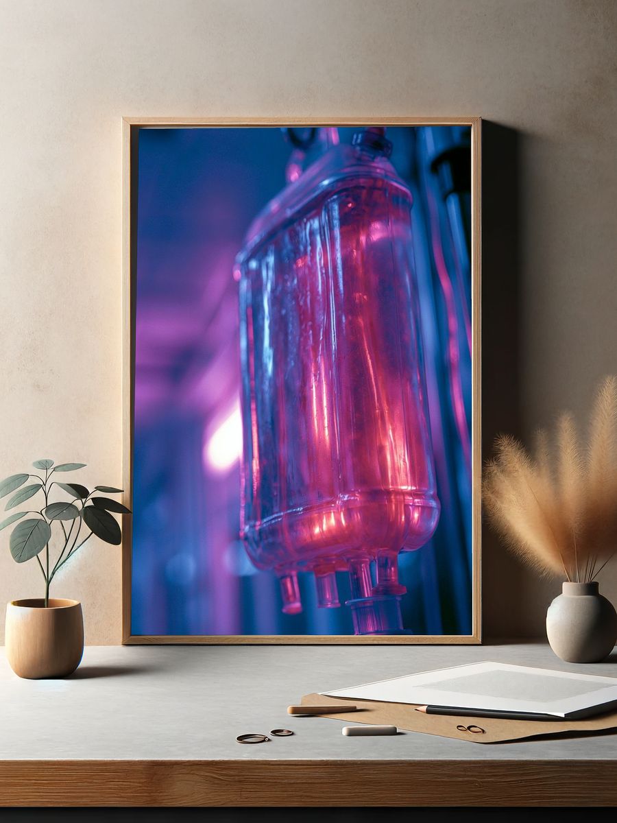 Neon IV Drip Photography Poster. — room view 2