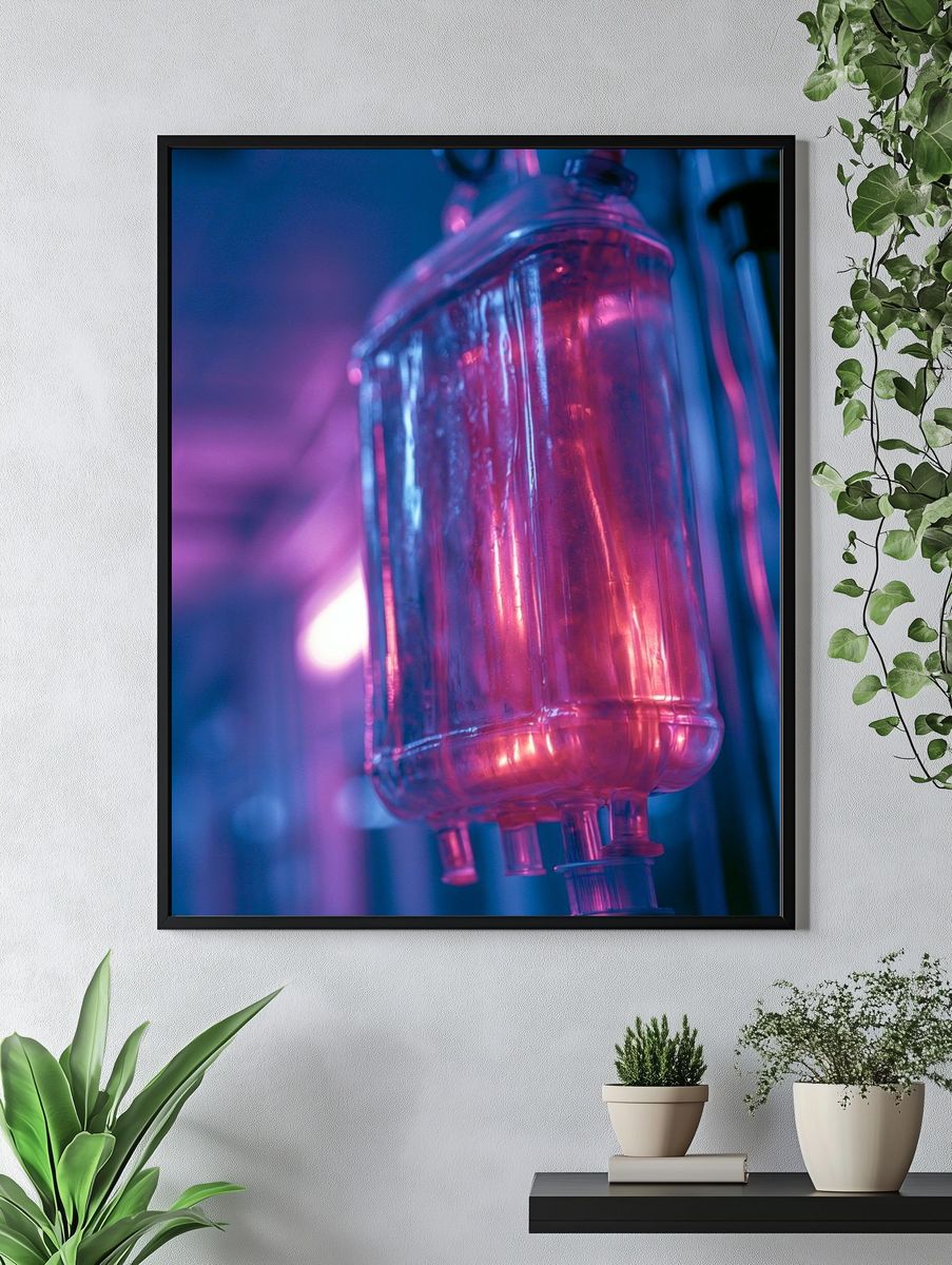 Neon IV Drip Photography Poster. — room view 4