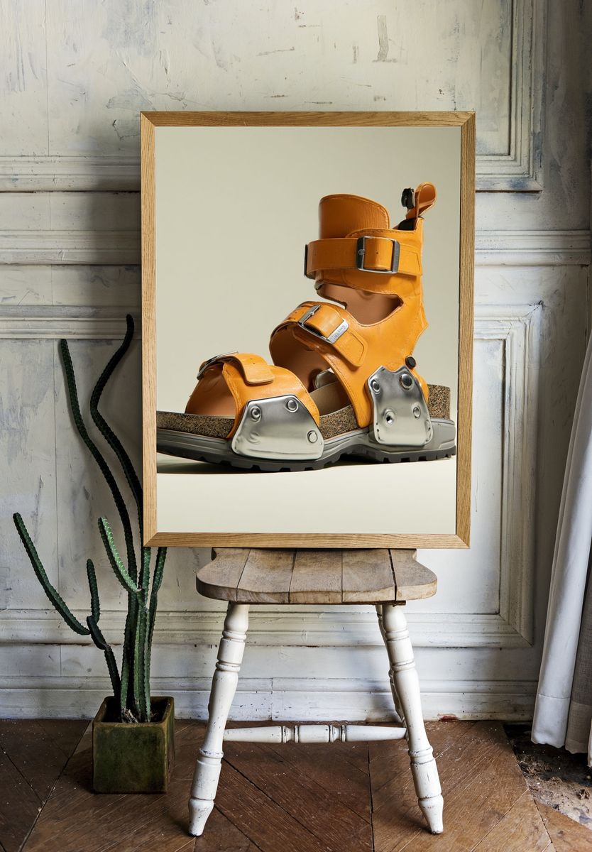 Orange Sandals Photography Poster. room preview