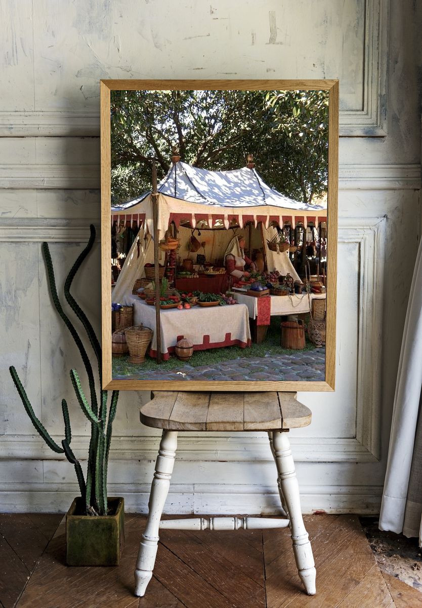 Medieval Market Stall Photography Poster. — room view 1