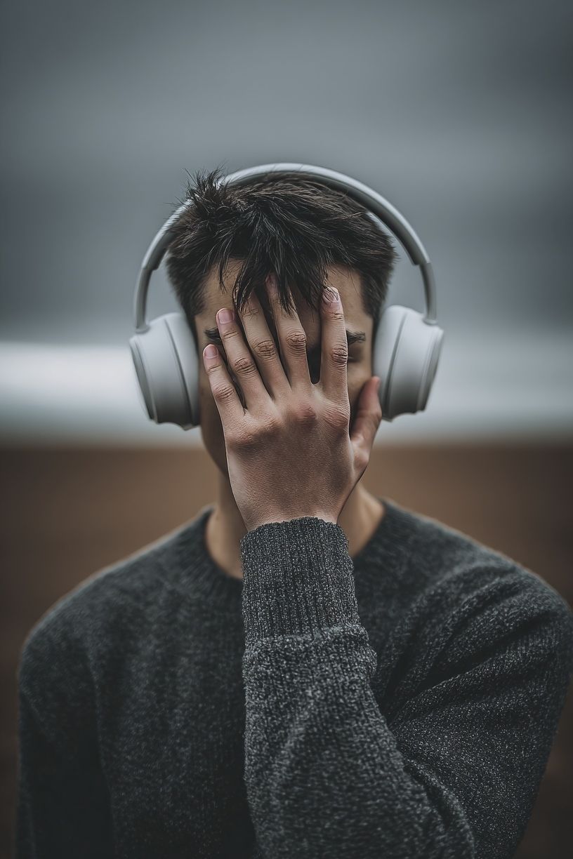 Headphone Portrait Photography Poster. poster — photography art