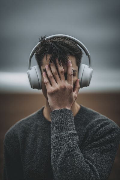 Headphone Portrait Photography Poster. poster