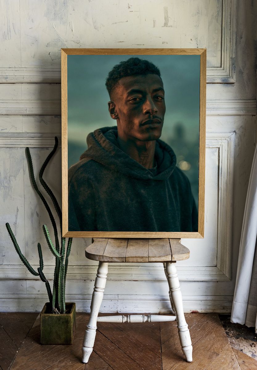 Moody Urban Portrait Poster. — room view 1