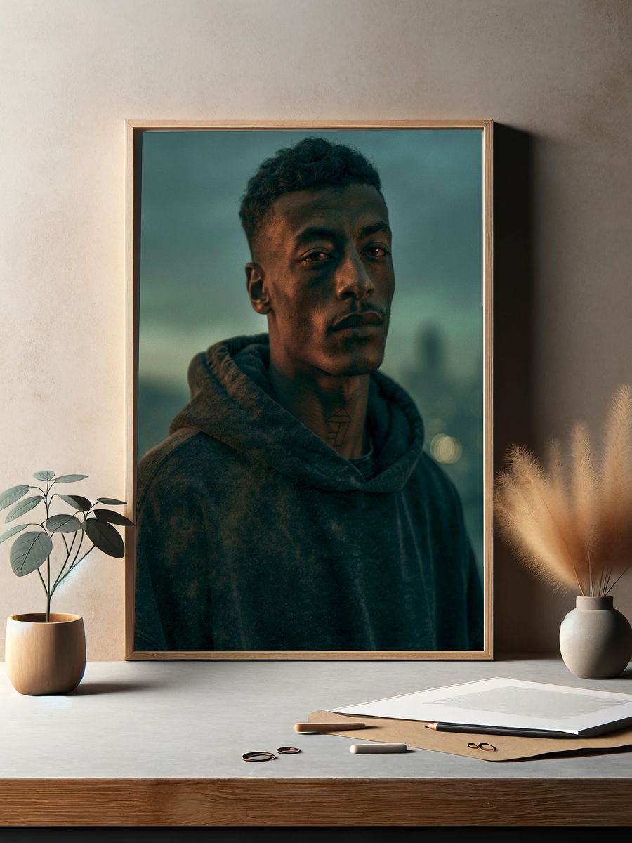 Moody Urban Portrait Poster. — room view 2
