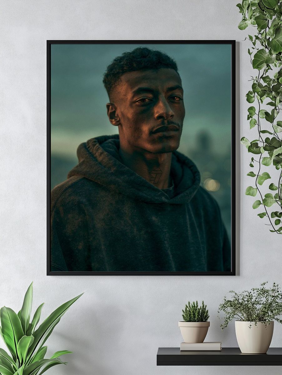 Moody Urban Portrait Poster. — room view 4