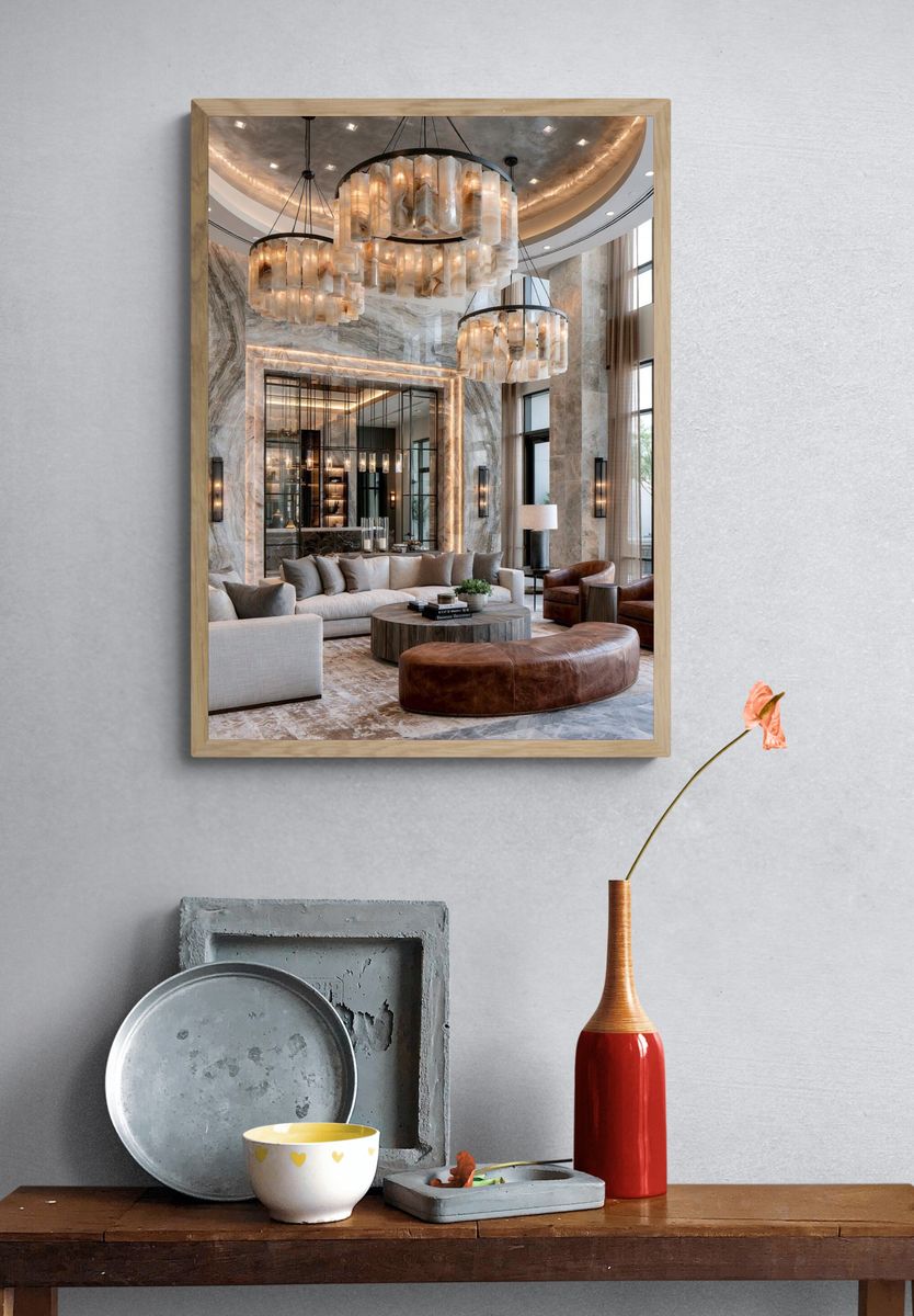 Luxury Marble Lobby Photography Poster. — room view 3