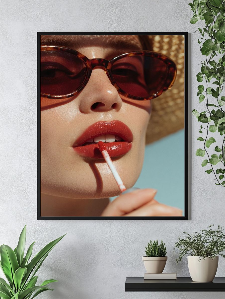 Red Lip Portrait Photography Poster. — room view 4