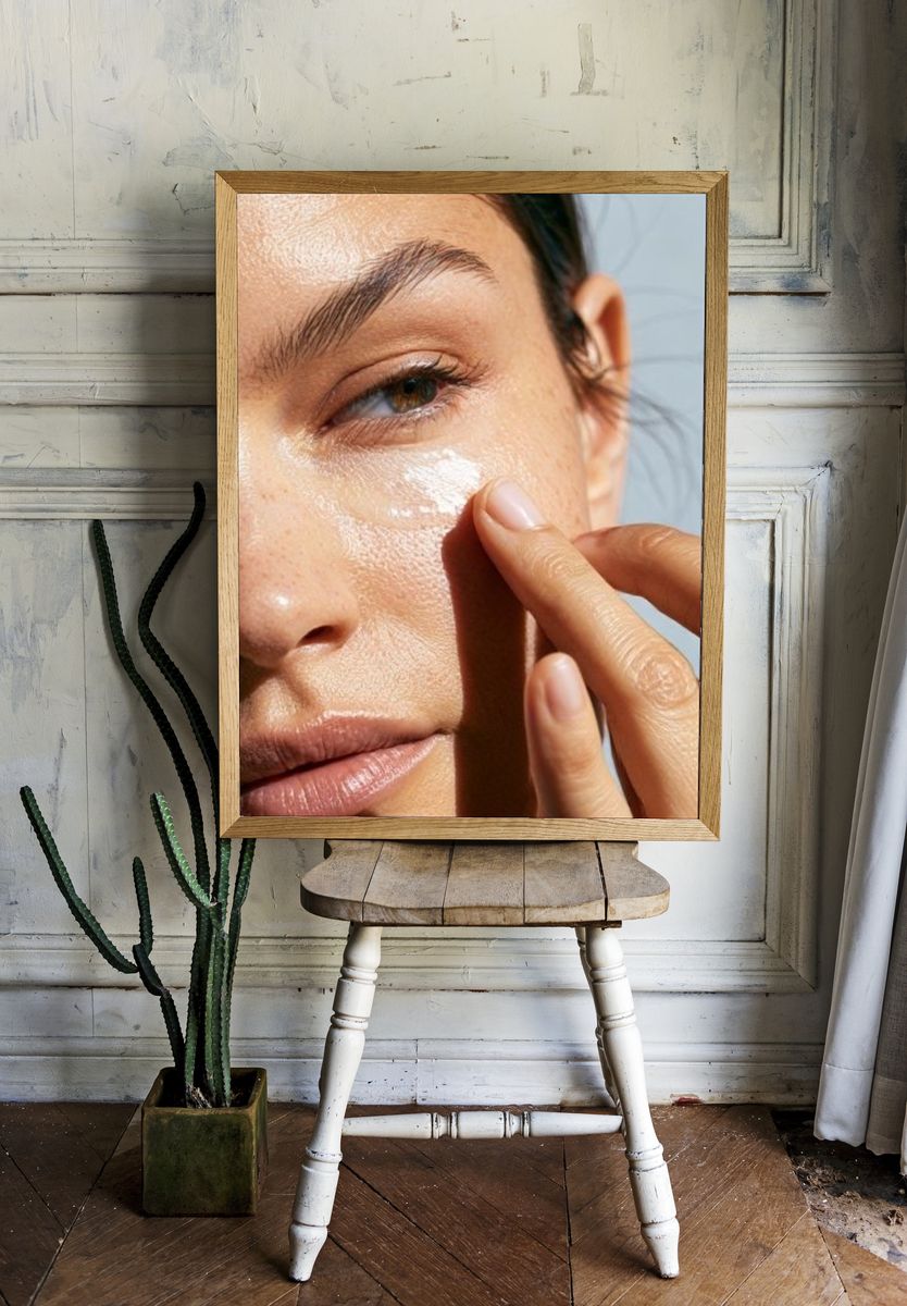 Skincare Close-Up Photography Poster. — room view 1