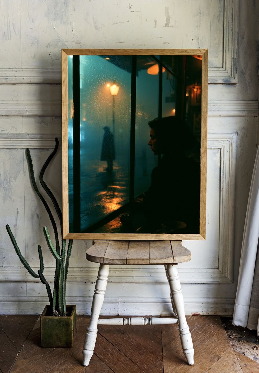 Rainy Window Portrait Photography Poster. room preview