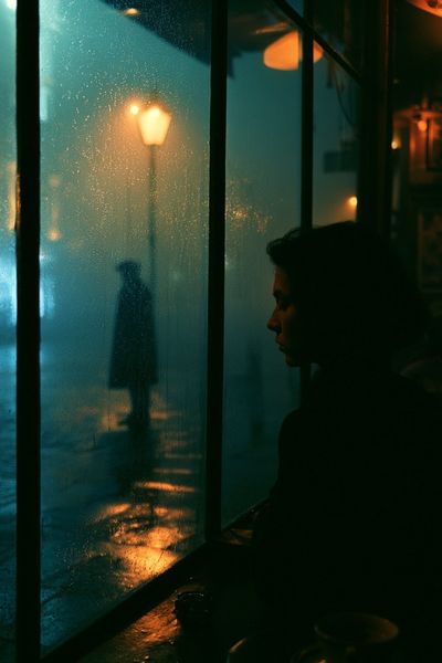 Rainy Window Portrait Photography Poster.