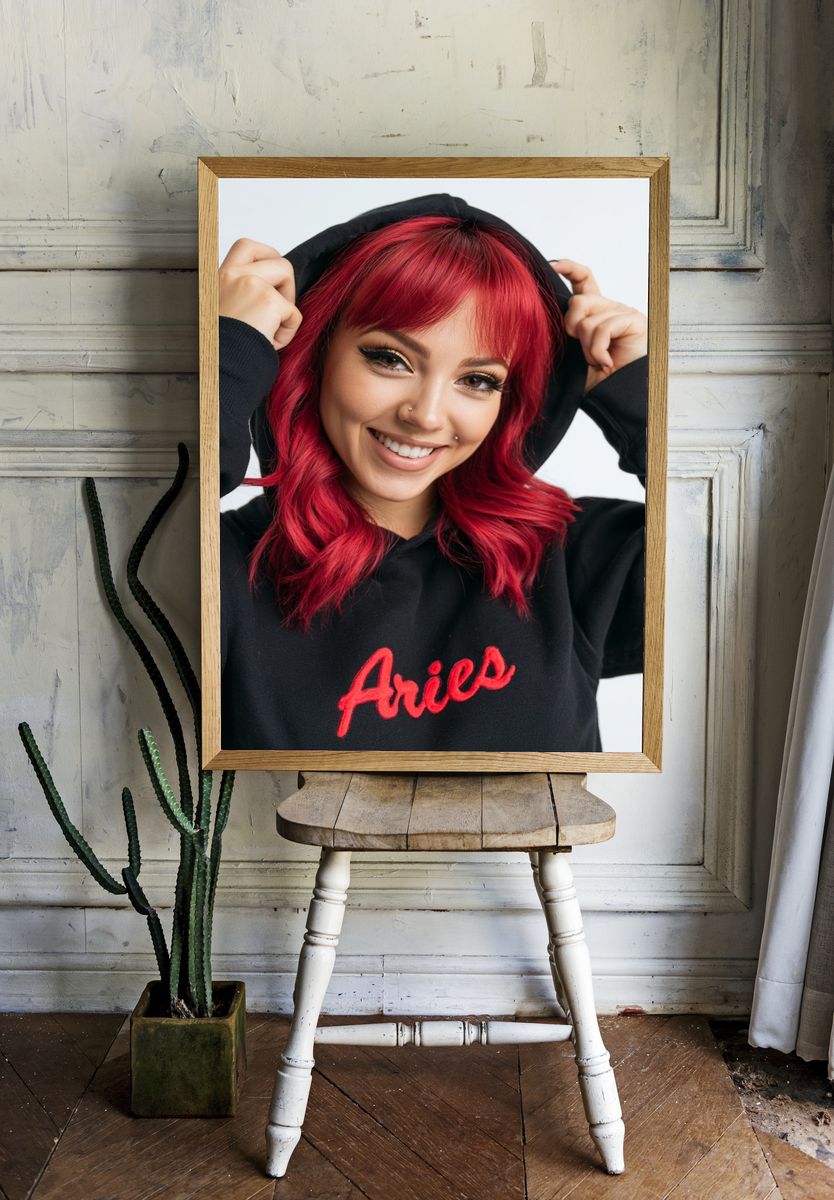 Red-Haired Aries Portrait Print. — room view 1