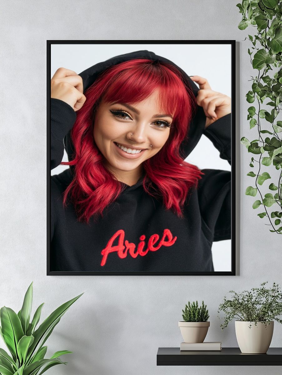 Red-Haired Aries Portrait Print. — room view 4