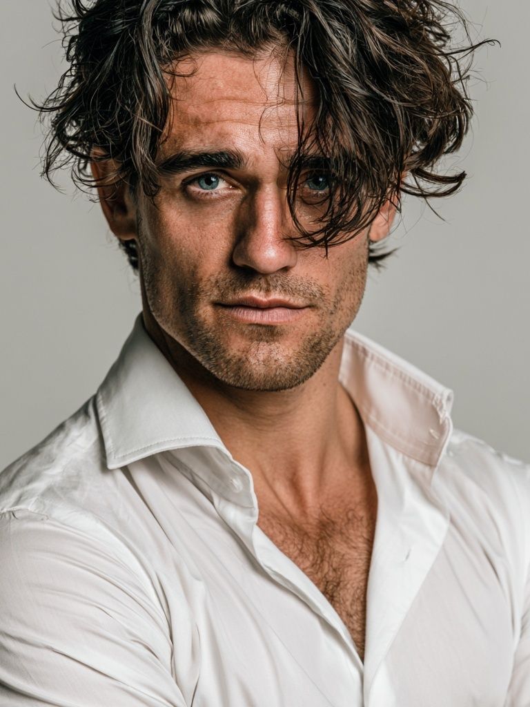 Moody Male Portrait Photography Poster. poster detail