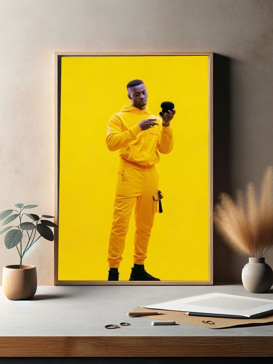 Yellow Studio Portrait Poster. — room view 2