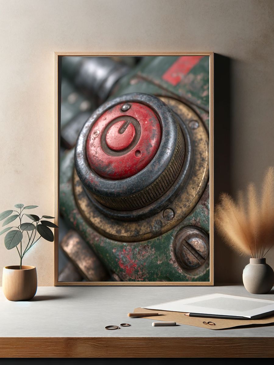Industrial Control Dial Photography Poster. — room view 2