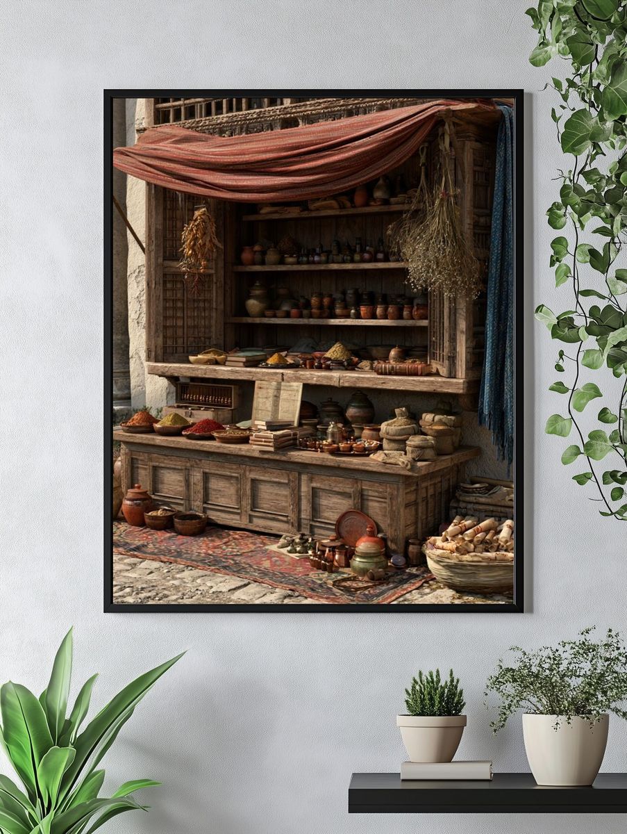 Mediterranean Spice Market Photography Poster. — room view 4