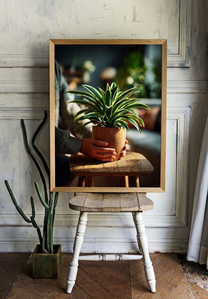Potted Houseplant Photography Poster. room preview