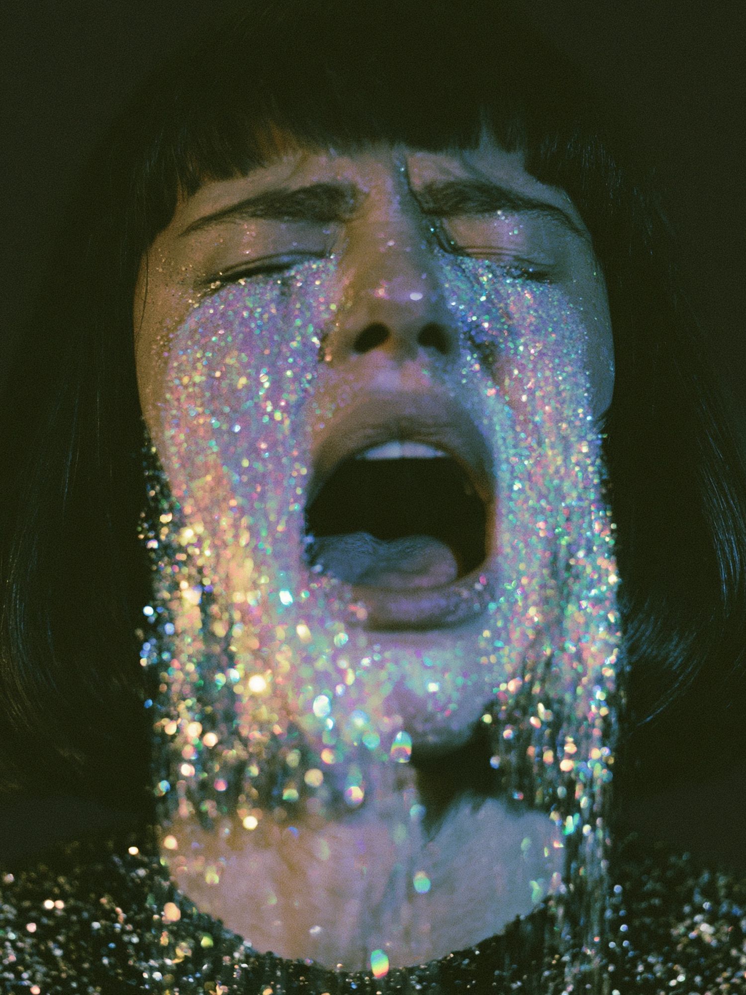 Glitter Scream Portrait Print. poster — photography art