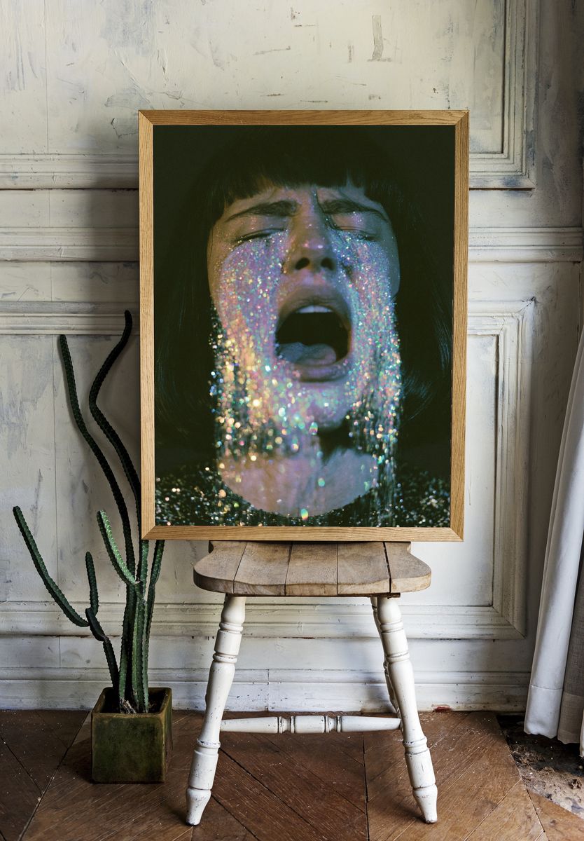 Glitter Scream Portrait Print. room preview