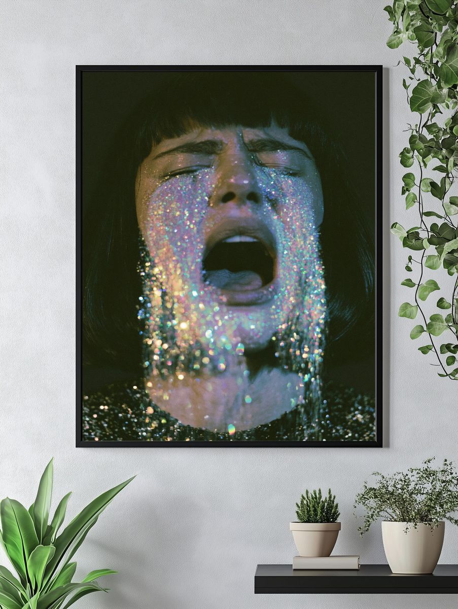 Glitter Scream Portrait Print. — room view 4
