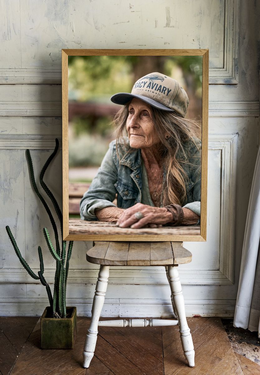 Weathered Portrait Photography Poster. room preview