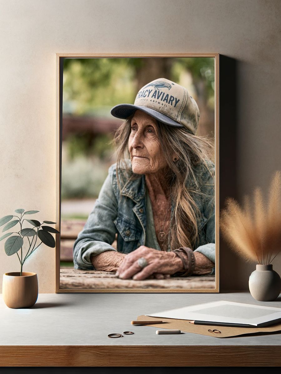 Weathered Portrait Photography Poster. — room view 2