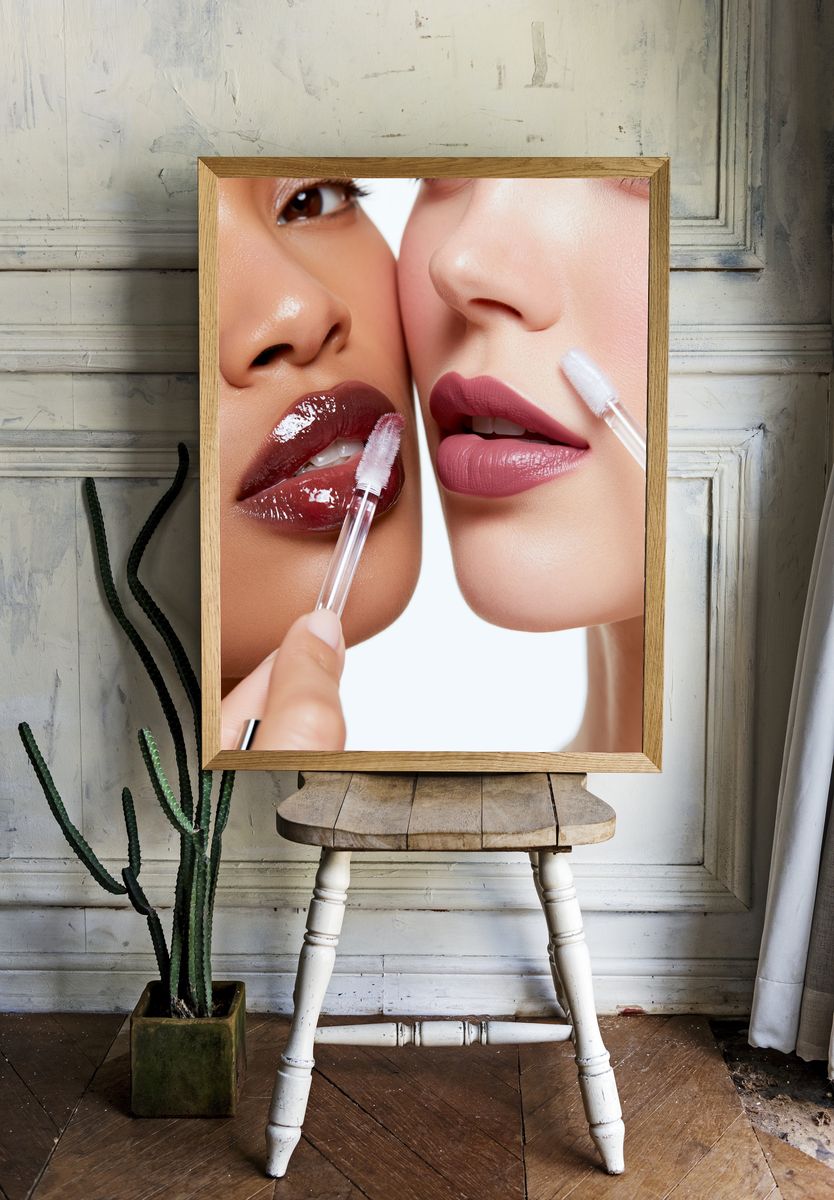 Glossy Lip Makeup Photography Poster. room preview