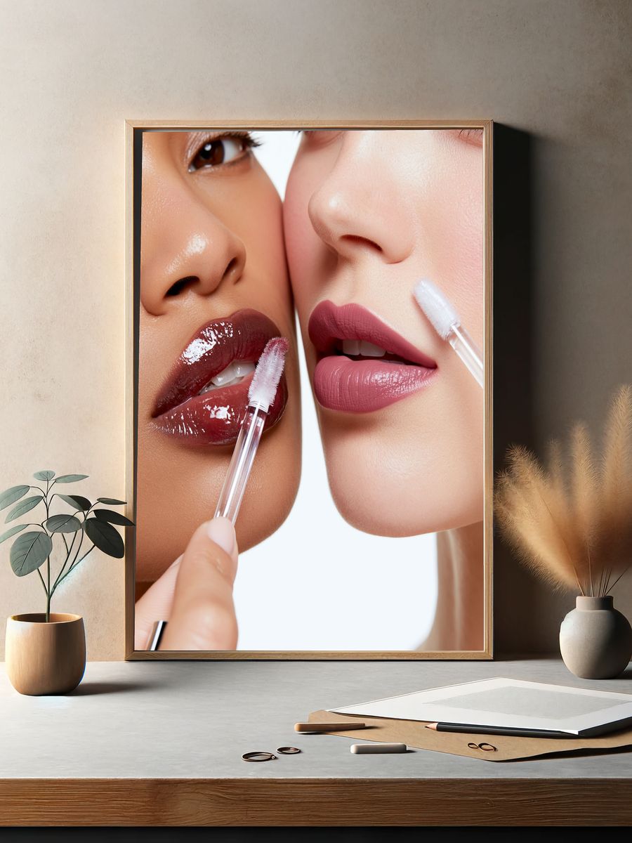 Glossy Lip Makeup Photography Poster. — room view 2