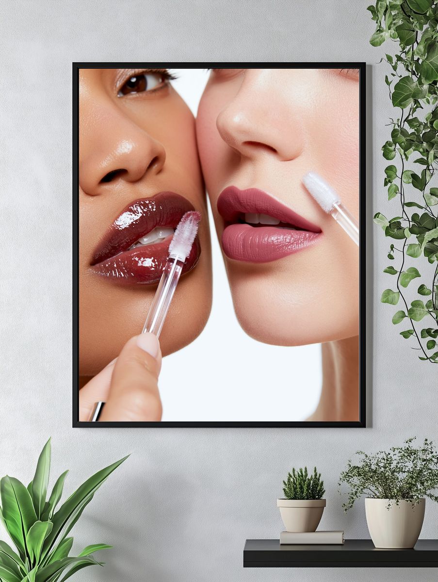 Glossy Lip Makeup Photography Poster. — room view 4