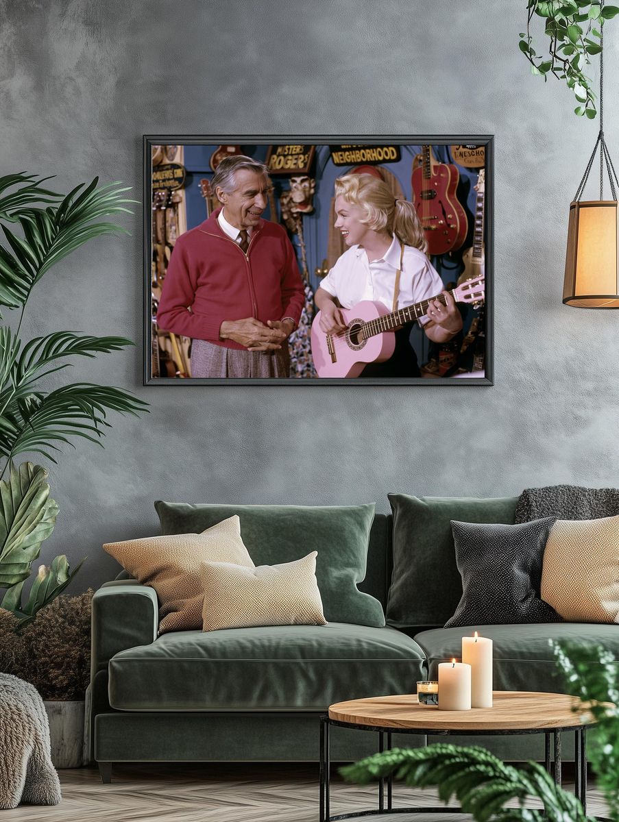Mister Rogers and Girl with Guitar Poster. — room view 4