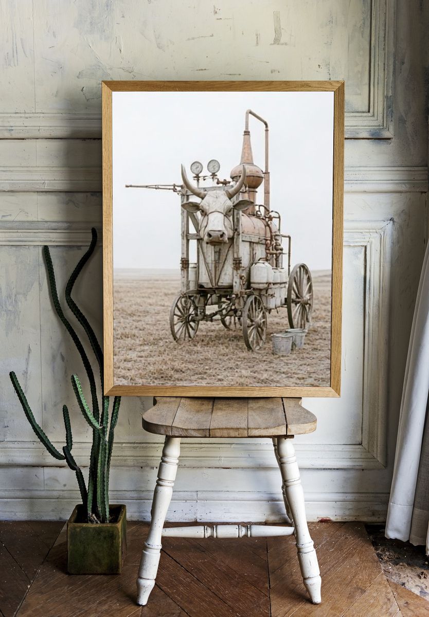Rustic Ox Cart Photography Poster. room preview