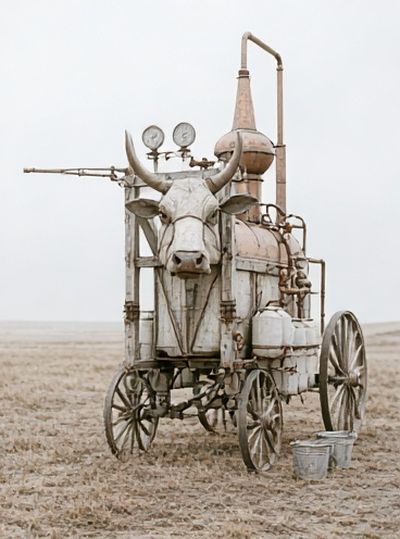 Rustic Ox Cart Photography Poster.
